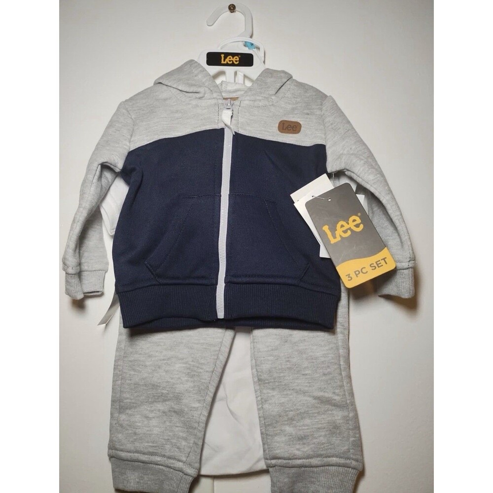 Lee Baby Boys 3 Pc Set 6-9 Months Hoodie Pants Bodysuit NWT